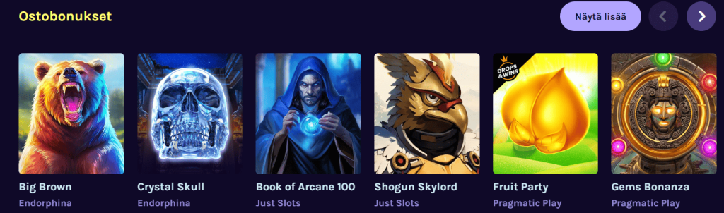 Shokki kasinon pelivalikoima