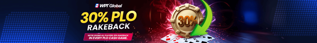30% rakeback PLO pelaajille